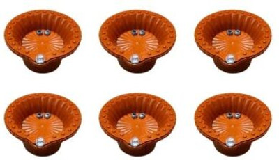 Esptronics 6 Pcs Electronic Water Sensor Diya LED Plastic (Pack of 6) Table Diya(Height: 1 inch)
