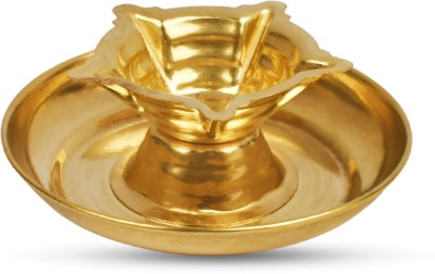 Rudra Centre Panch Aarti Diya with Plate Brass Table Diya(Height: 18 inch)