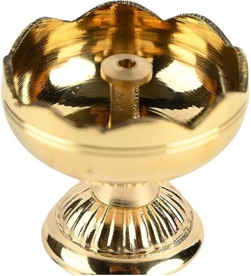 True Décor 1.75 Inch Tomato Brass for Puja Brass Table Diya(Height: 1.75 inch)