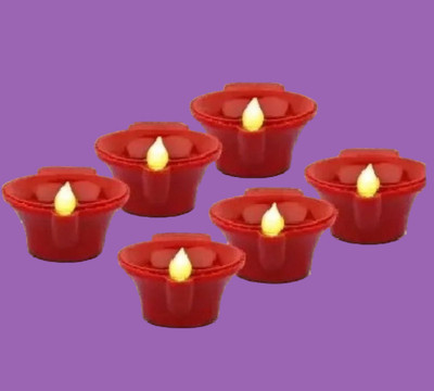 SUVIKSHA Plastic Water Sensor LED Diyas with Water sensing technology Plastic (Pack of 6) Table Diya Set(Height: 1.5 inch)