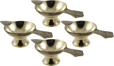 SBBCO Brass (Pack of 4) Table Diya Set(Height: 1.5 inch)