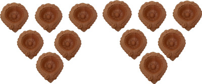 Flipkart SmartBuy Mud Clay Designer lamp Terracotta (Pack of 12) Table Diya Set(Height: 1 inch)