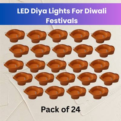 SACRO Plastic (Pack of 24) Table Diya Set(Height: 2 inch)