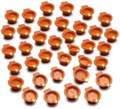 PRIDE STORE Water Sensor Light Diya For Home Diwali Navratri Laxmi Poojan Decorative diyas Plastic (Pack of 24) Table Diya(Height: 2 inch)