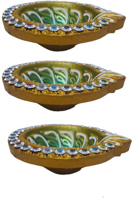 YEF Terracotta (Pack of 11) Table Diya(Height: 1 inch)