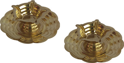 w3rocks Pancha bhoota - pancha loga - pancha mukh - 5 star BRASS table oil lamp Brass (Pack of 2) Table Diya(Height: 1 inch)