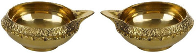 SH RETAIL Brass (Pack of 2) Table Diya Set(Height: 6.5 cm)