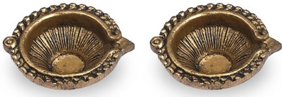 Craftcart Brass (Pack of 2) Table Diya Set(Height: 1 inch)