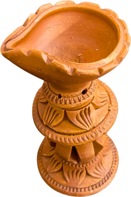 Hitech Terracotta Table Diya(Height: 4 inch)