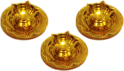 w3rocks 3 Piece 5 Star Diya - Gift Set Brass (Pack of 3) Table Diya Set(Height: 1 inch)