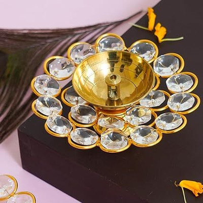 Mohammad Anwer Brass (Pack of 2) Table Diya Set(Height: 1.3 inch)