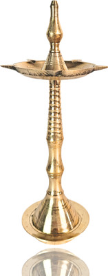 shrivara Kerala Brass Deep, Diya for Pujas and Festivals 6 Inch Brass Table Diya(Height: 6 inch)
