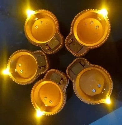 BSVR Plastic (Pack of 6) Table Diya Set(Height: 3 inch)