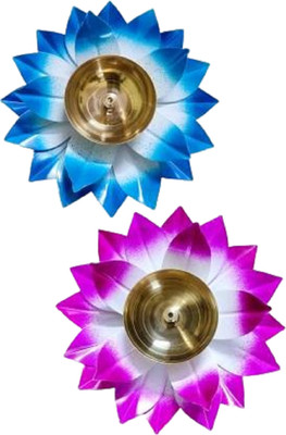 TRN HANDICRAFTS Table Diya Set (Height: 1.5 inch) (Pack of 2) Iron, Brass (Pack of 2) Table Diya Set(Height: 1.5 inch)
