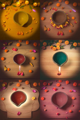 PKG Traditional Mitti Diya | Handmade Clay Oil Lamp for Diwali, Pooja & Home Decor Terracotta (Pack of 6) Table Diya Set(Height: 1.5 inch)