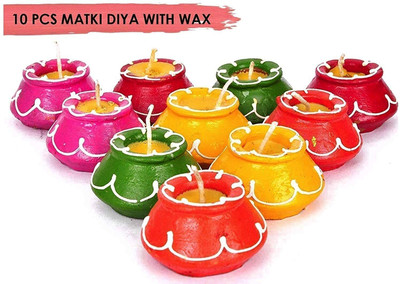 gitfforyou Terracotta (Pack of 10) Table Diya Set(Height: 1.5 inch)