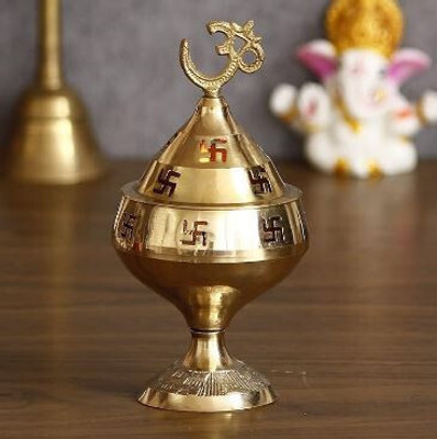 SBBCO Brass Table Diya(Height: 11.4 inch)