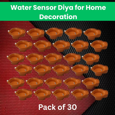 Raga Plus Water Sensor Diya LED Water Diyas for Diwali Home & Office Décor Pack of 30 A391 Plastic (Pack of 30) Table Diya Set(Height: 2 inch)