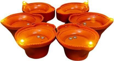 SHOP EXCITING Plastic (Pack of 6) Table Diya(Height: 1 inch)