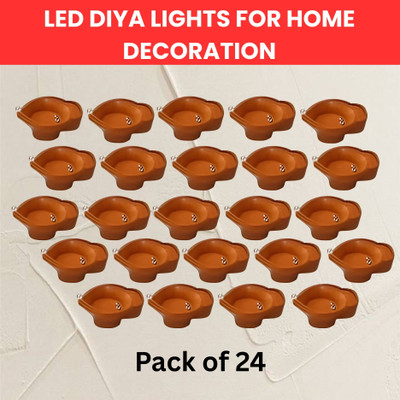 SACRO Plastic (Pack of 24) Table Diya Set(Height: 2 inch)