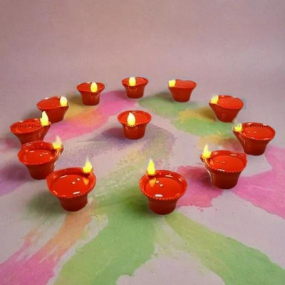 3BAAN Plastic (Pack of 12) Table Diya Set(Height: 2 inch)