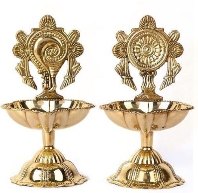 Krishna arts Aarti Kapur Burner Brass (Pack of 2) Table Diya(Height: 3.5 inch)