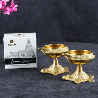 Satvik Brass Table Diya(Height: 2.5 inch)