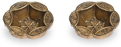 Craftcart Brass (Pack of 2) Table Diya Set(Height: 1 inch)