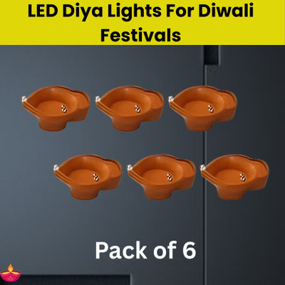 YAROH Plastic (Pack of 6) Table Diya Set(Height: 2 inch)