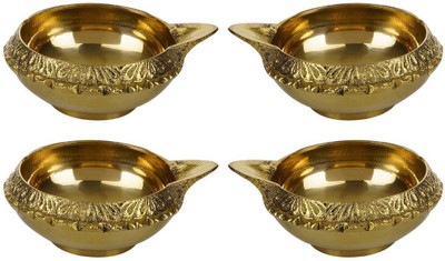 SH RETAIL Brass (Pack of 4) Table Diya Set(Height: 6.5 cm)