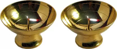 NAVYAKSH Brass (Pack of 2) Table Diya(Height: 2 inch)