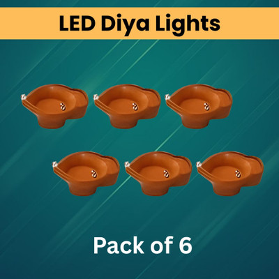 SACRO Plastic (Pack of 6) Table Diya Set(Height: 2 inch)