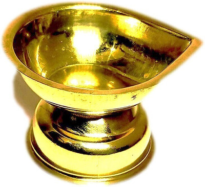 w3rocks Table Oil Lamp With Stand - Size 3, Large - Light Weight Gift Brass Table Diya(Height: 2 inch)