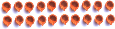 brikshi xcf-785 Earthenware (Pack of 20) Table Diya Set(Height: 1 inch)