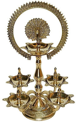E-Handicrafts Brass Table Diya(Height: 12 inch)