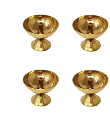 Spherulemuster AKHAND JYOT PARO DIYA Brass (Pack of 4) Table Diya(Height: 2.5 inch)