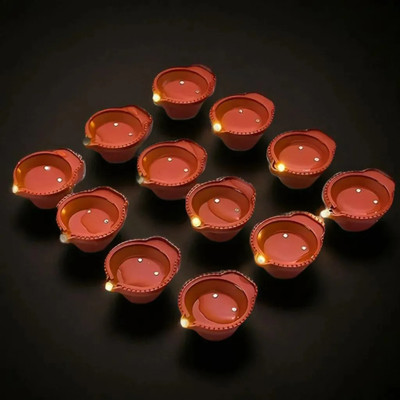 3BAAN Plastic (Pack of 12) Table Diya Set(Height: 4 inch)