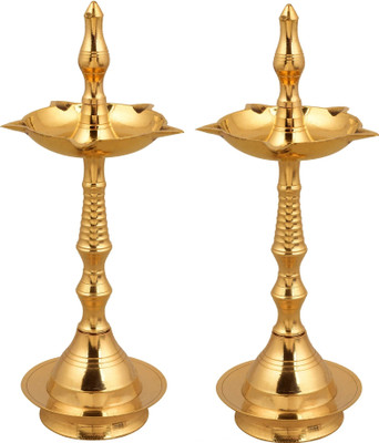Kanpra Samy Collectibles Brass (Pack of 2) Table Diya Set(Height: 10 inch)
