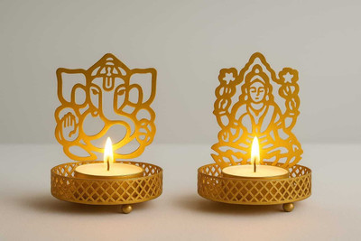 Parvendra Iron (Pack of 2) Table Diya Set(Height: 4 inch)