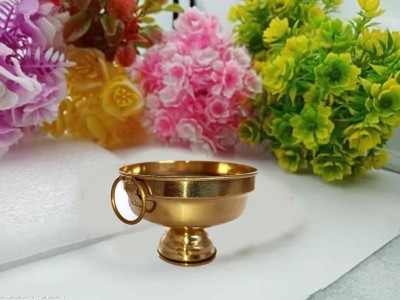 Solino Brass Gangal/Gangalam Urli Bowl Home Decor Item Decorative Showpiece  -  5 cm(Brass, Gold)