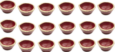 SOMUDEE Pottery (Pack of 18) Table Diya Set(Height: 1 inch)