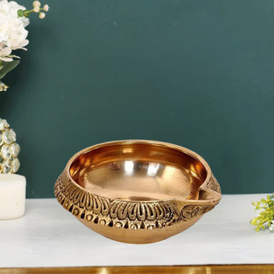 EliteTouch Kuber Deepak for Pooja Brass (Pack of 1) Table Diya Set (Height: 1 inch) Brass Table Diya(Height: 1 inch)
