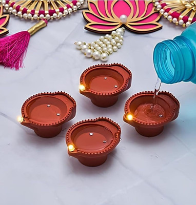 AP Creation Lighting Sense Water Sensor Eco-Friendly Led Diyas Candle E-Diya Plastic (Pack of 12) Table Diya Set(Height: 1 inch)