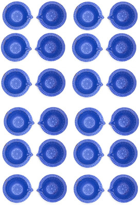 BS NATURAL Earthenware (Pack of 24) Table Diya(Height: 3 inch)