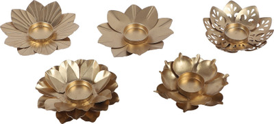 Amaya Decors Iron (Pack of 5) Table Diya Set(Height: 1 inch)