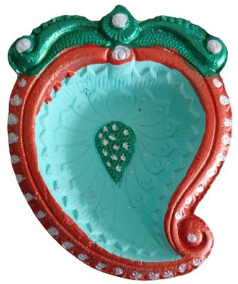 Siddhi Kalash Handcrafted Premium Colored Clay Diyas Terracotta (Pack of 8) Table Diya Set(Height: 0.7 inch)