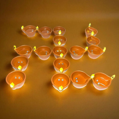 Kroba Plastic (Pack of 6) Table Diya Set(Height: 2 inch)