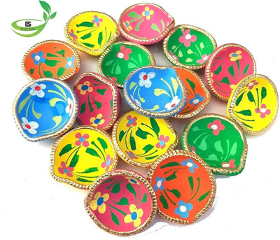 SOMUDEE Pottery (Pack of 24) Table Diya Set(Height: 1 inch)