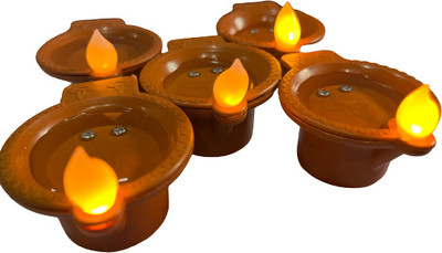Adhvika Plastic (Pack of 5) Table Diya Set(Height: 4 inch)