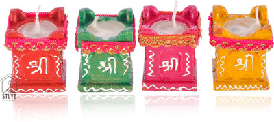 STLYZ Hand Made Tulsi Mitti Clay Diya With Wax Filled For Diwali Pooja - Pack Of 8 Terracotta (Pack of 8) Table Diya Set(Height: 1 inch)